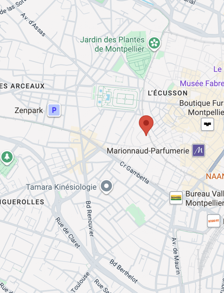 Aperçu du plan Google Map du cabinet de Maître Mélody VAILLANT à Montpellier