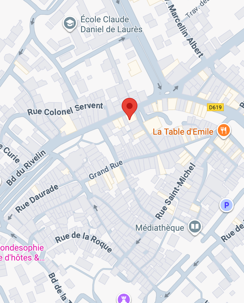 Aperçu du plan Google Map du cabinet de Maître Mélody VAILLANT à Gignac